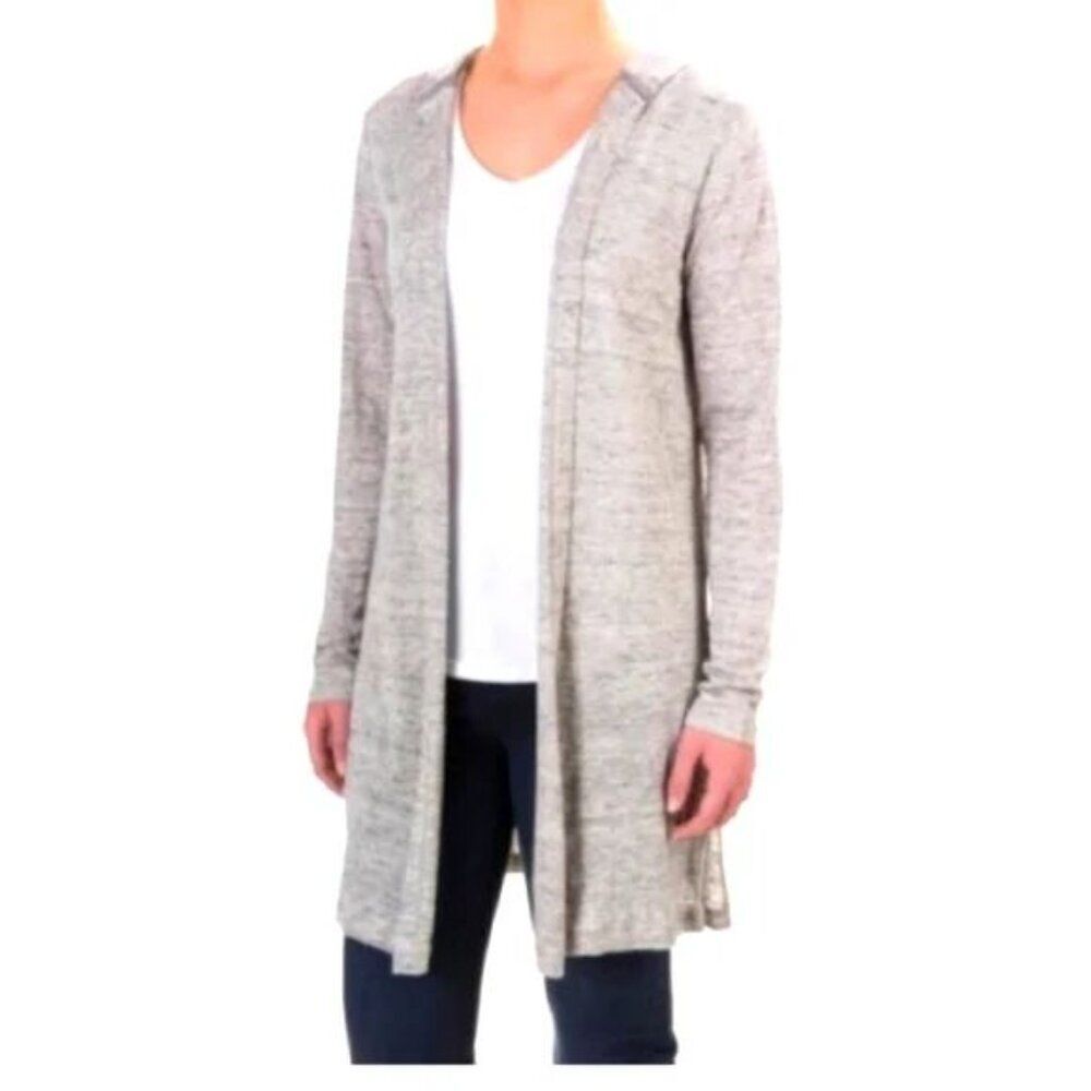 Cynthia Rowley Hooded Linen Open Cardigan Oatmeal Size Small